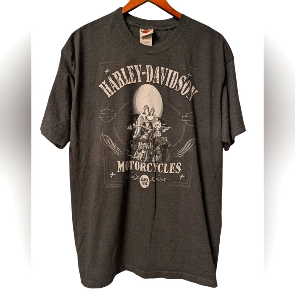 Harley Davidson Warner Bros Shirt XL 90s Yosemite Sam T-Shirt